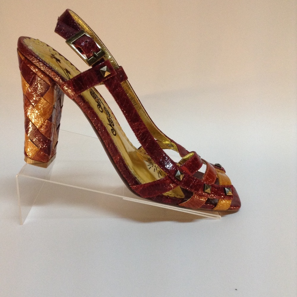 Naughty Monkey Patent Reptile High Heel Sandals
